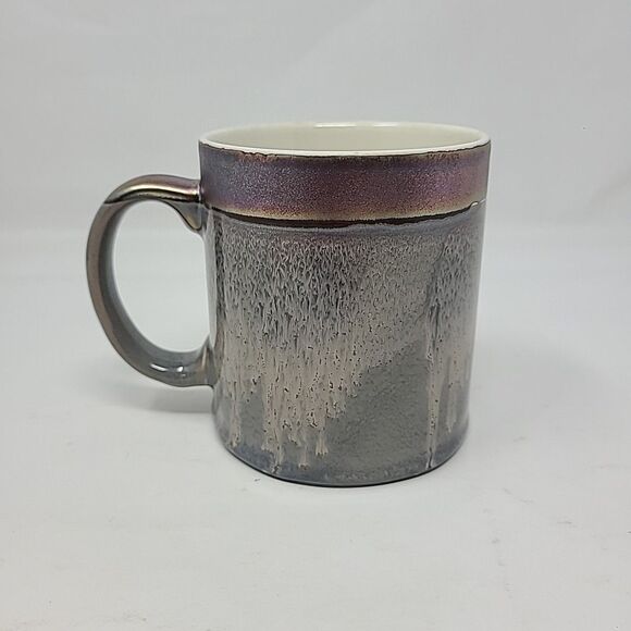 La Rochelle Ceramic Studio Pottery Mug Stoneware Gray Metallic ~16 oz - Picture 4 of 6